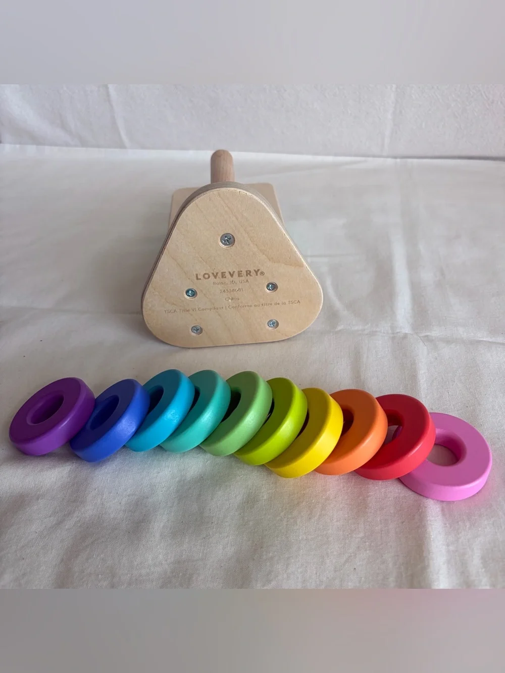 Lovevery Wooden Stack and Slot Montessori Baby Toddler toy